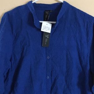 Focus Royal Blue Blouse NWT